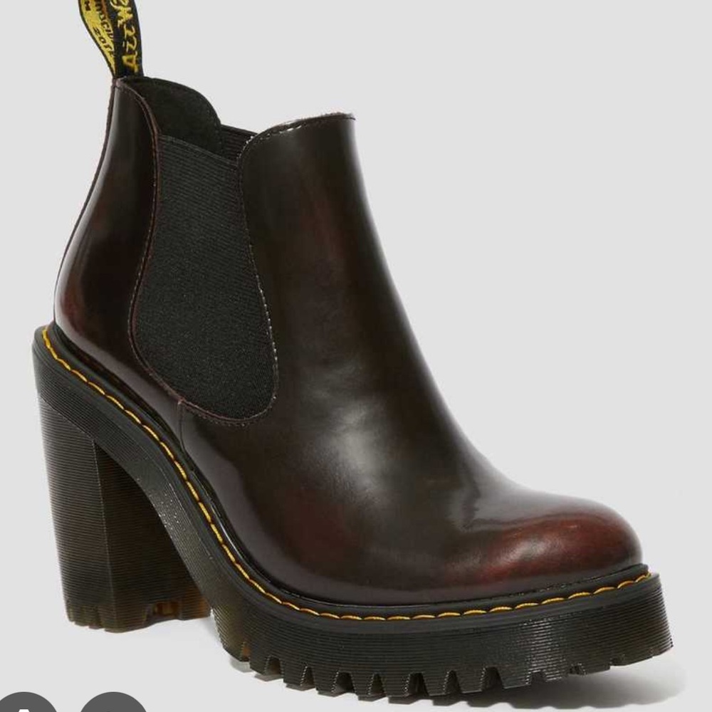 Dr Martins cherry red heeled Chelsea boots